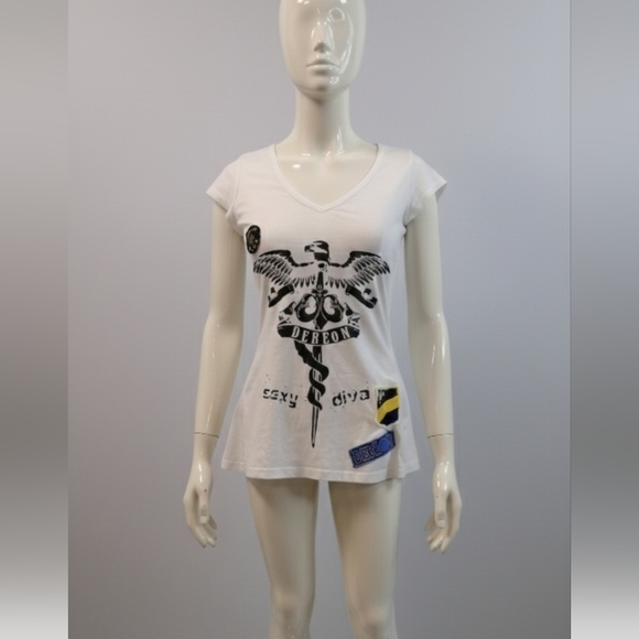 Dereon Beyonce Sexy Diva Back Zipper T-shirt Sz Sm… - Picture 1 of 13